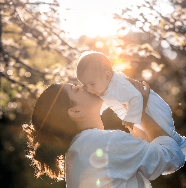 new mother receiving postpartum support